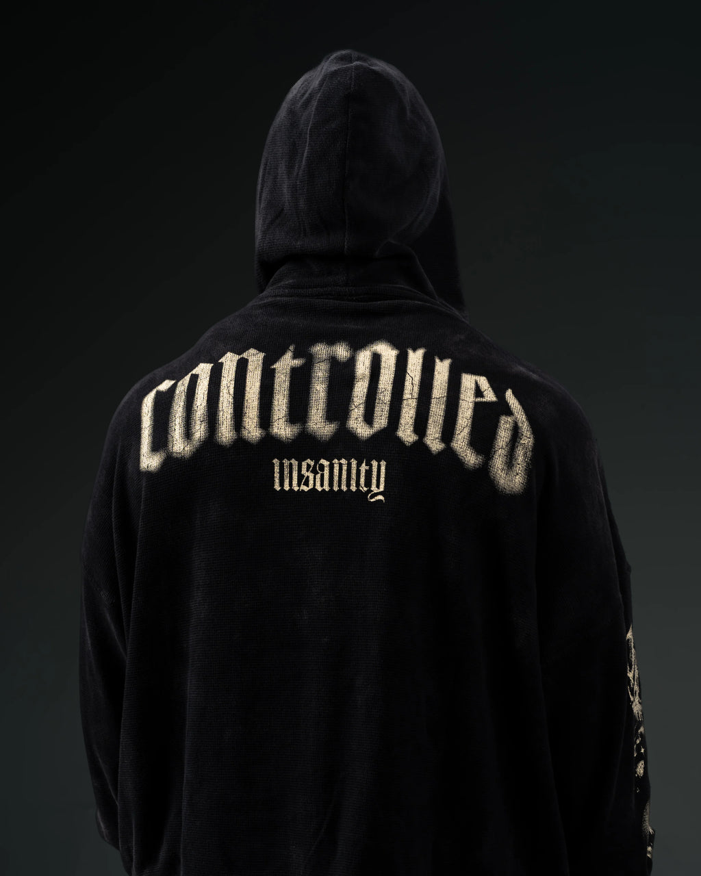 Controlled Insanity Outlaw Waffleknit Zip Up Black/Beige
