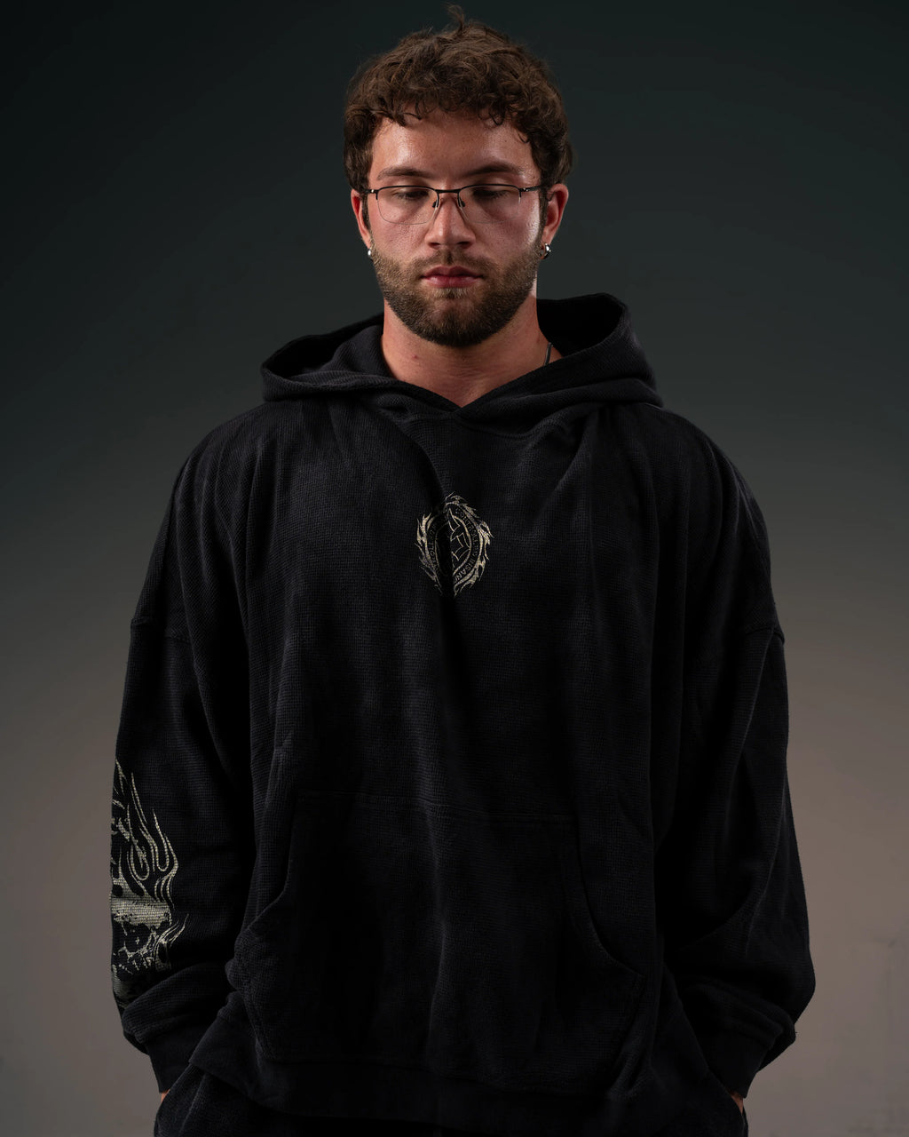 Controlled Insanity Tombstone Waffleknit Pullover Black/Beige