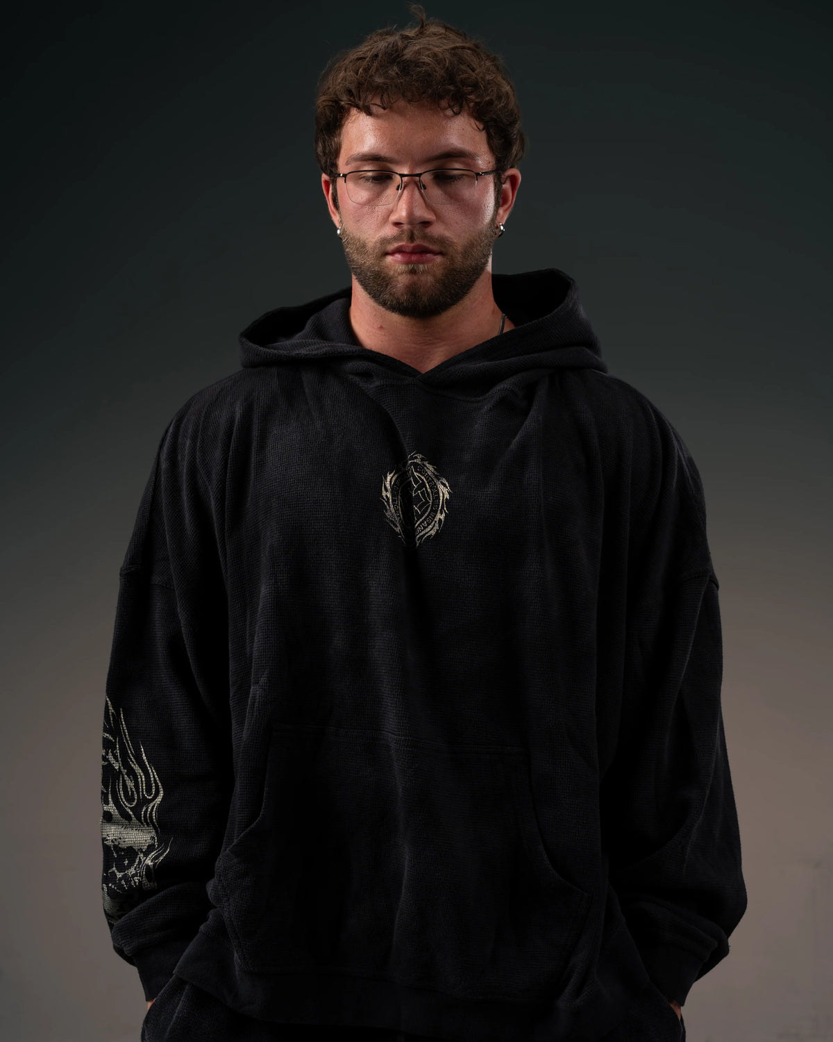 Controlled Insanity Tombstone Waffleknit Pullover Black/Beige