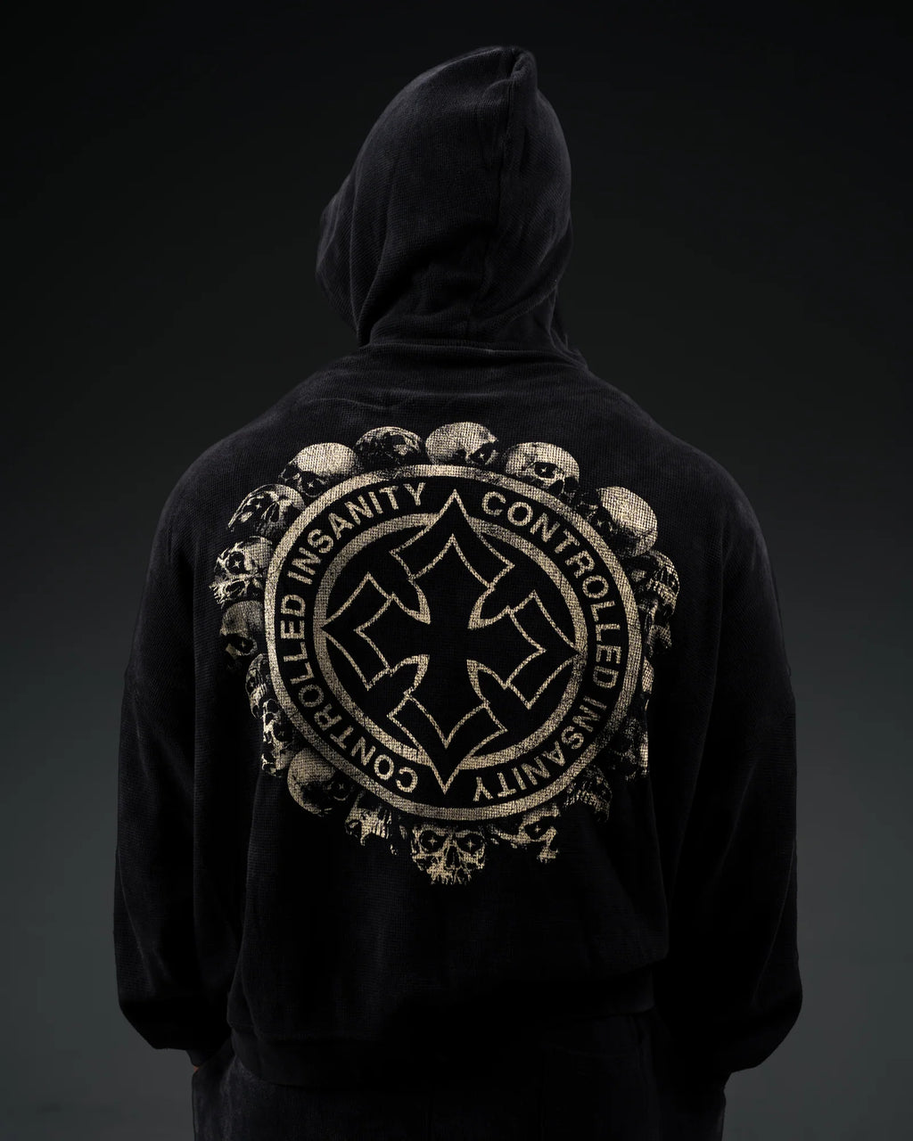 Controlled Insanity Tombstone Waffleknit Pullover Black/Beige