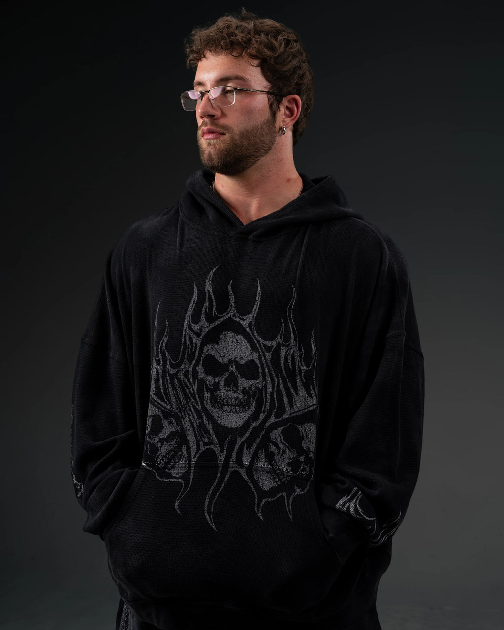 Controlled Insanity Reaper Waffleknit Pullover Black/Grey