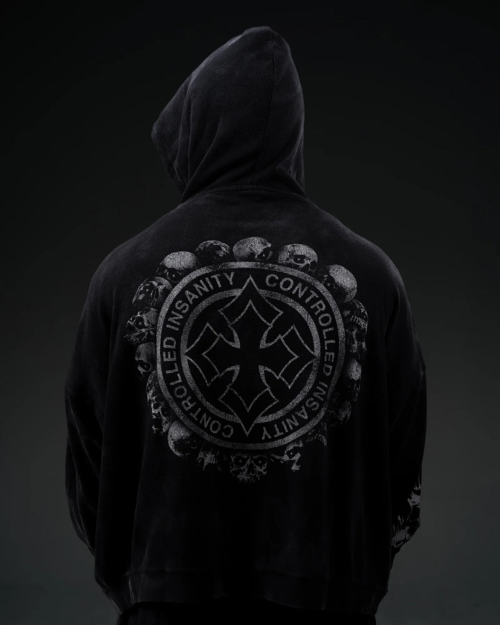 Controlled Insanity Tombstone Waffleknit Pullover Black/Grey