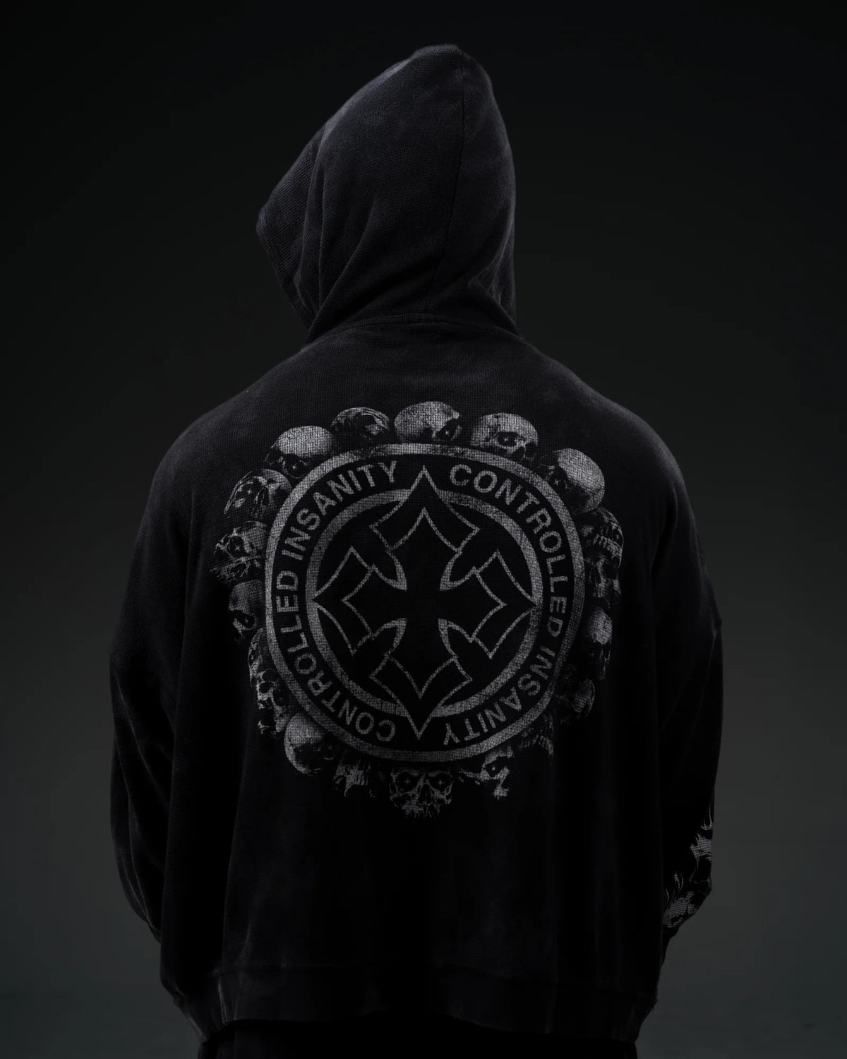 Controlled Insanity Tombstone Waffleknit Pullover Black/Grey
