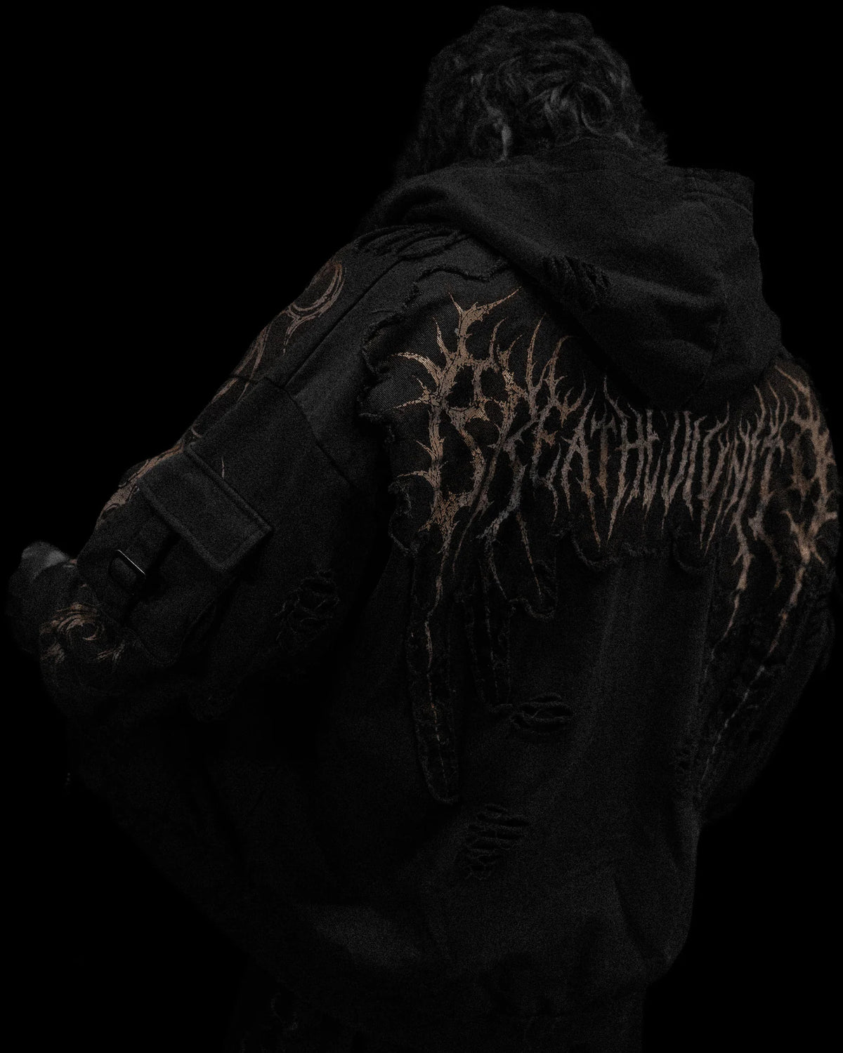 Breathedivinity Vindicator Tarnished Cargo Oversized Zip-Up Hoodie Whiter