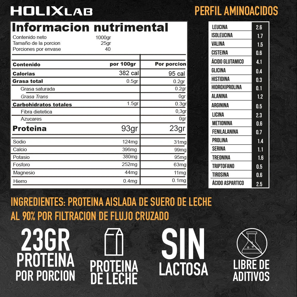 Holix Lab 100% Isolated Whey Protein 1 Kg