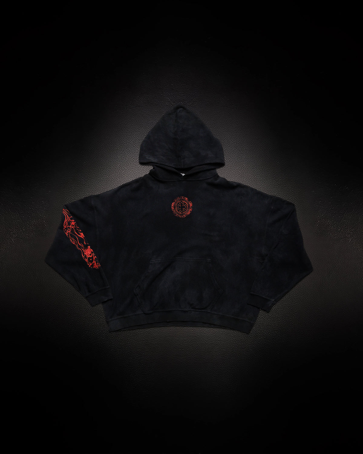 Controlled Insanity Tombstone Waffleknit Pullover Black/Red