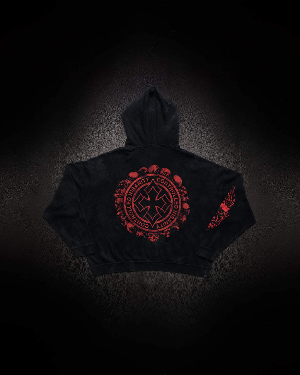 Controlled Insanity Tombstone Waffleknit Pullover Black/Red