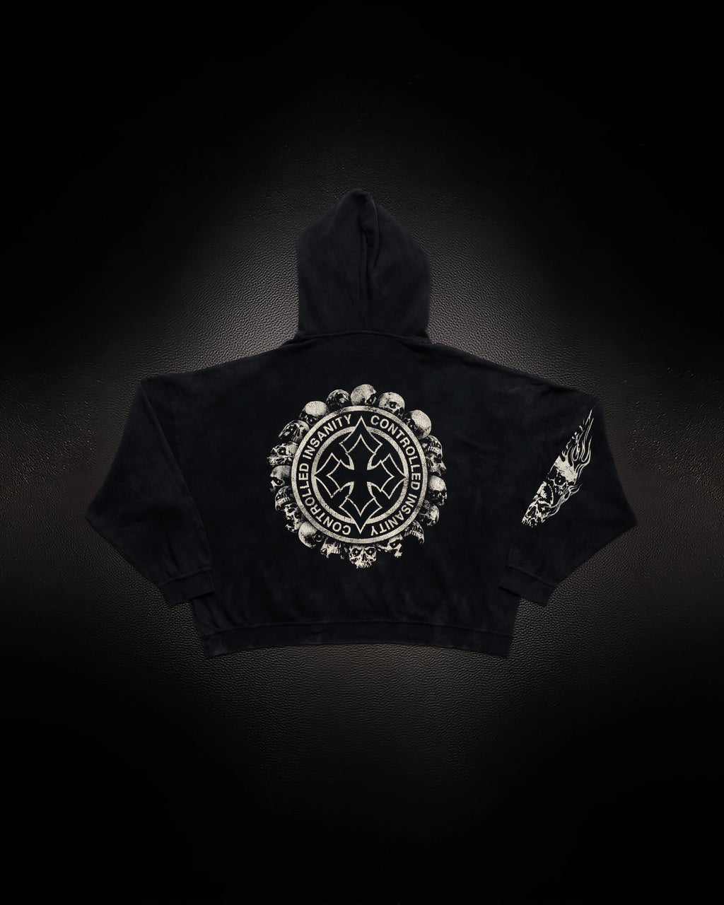 Controlled Insanity Tombstone Waffleknit Pullover Black/Beige