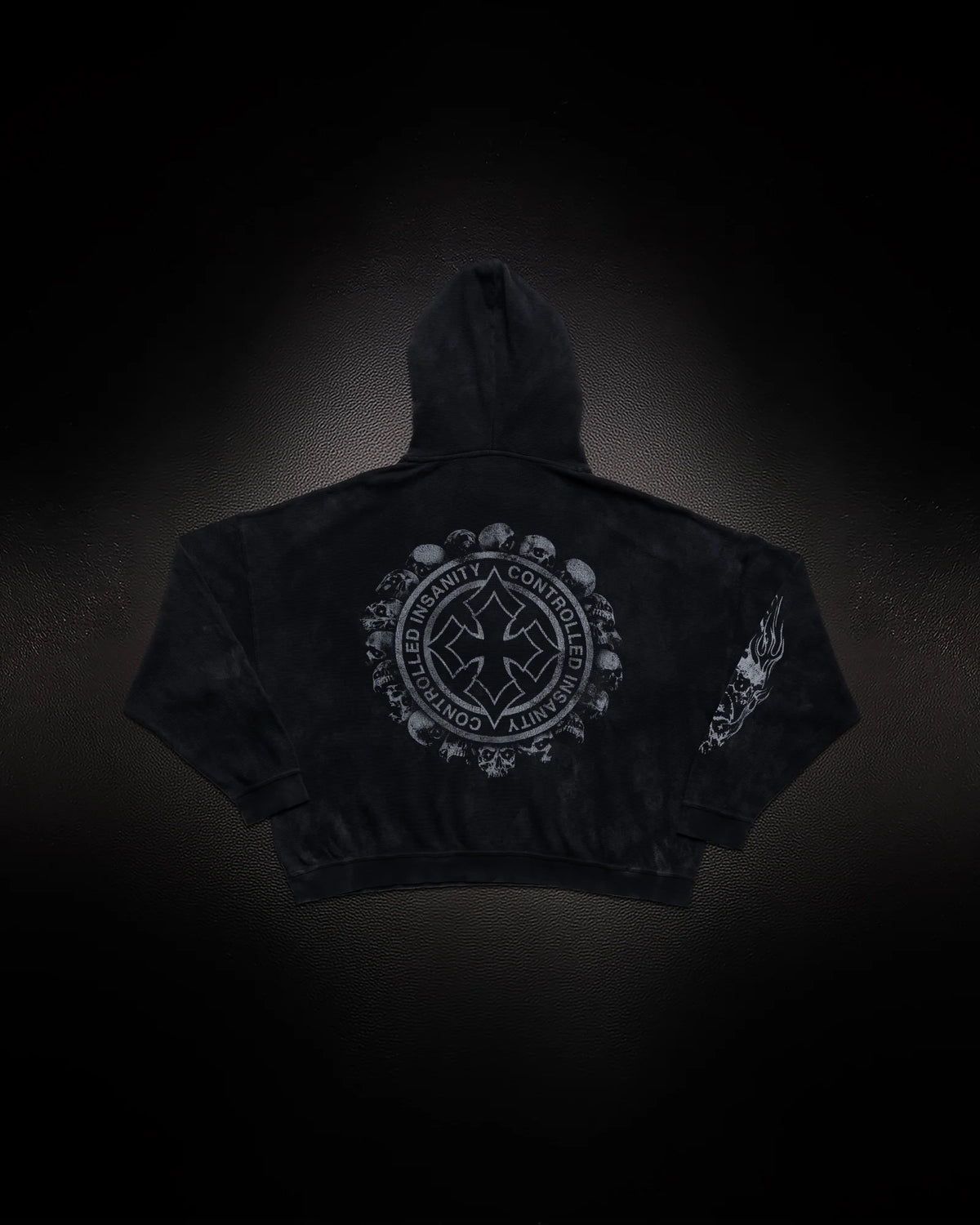 Controlled Insanity Tombstone Waffleknit Pullover Black/Grey