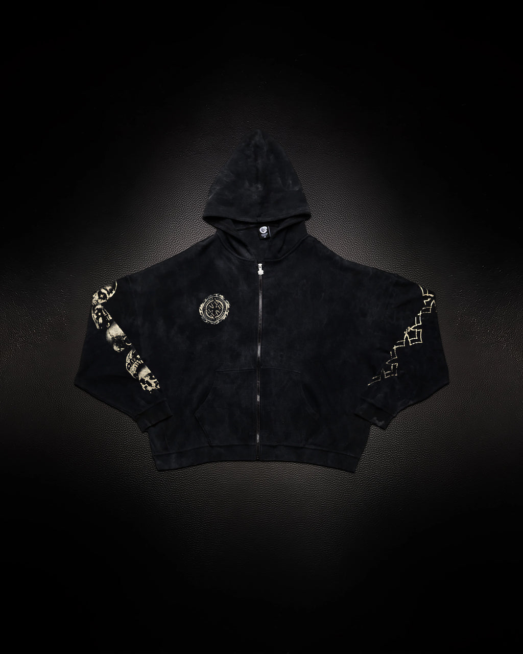 Controlled Insanity Outlaw Waffleknit Zip Up Black/Beige