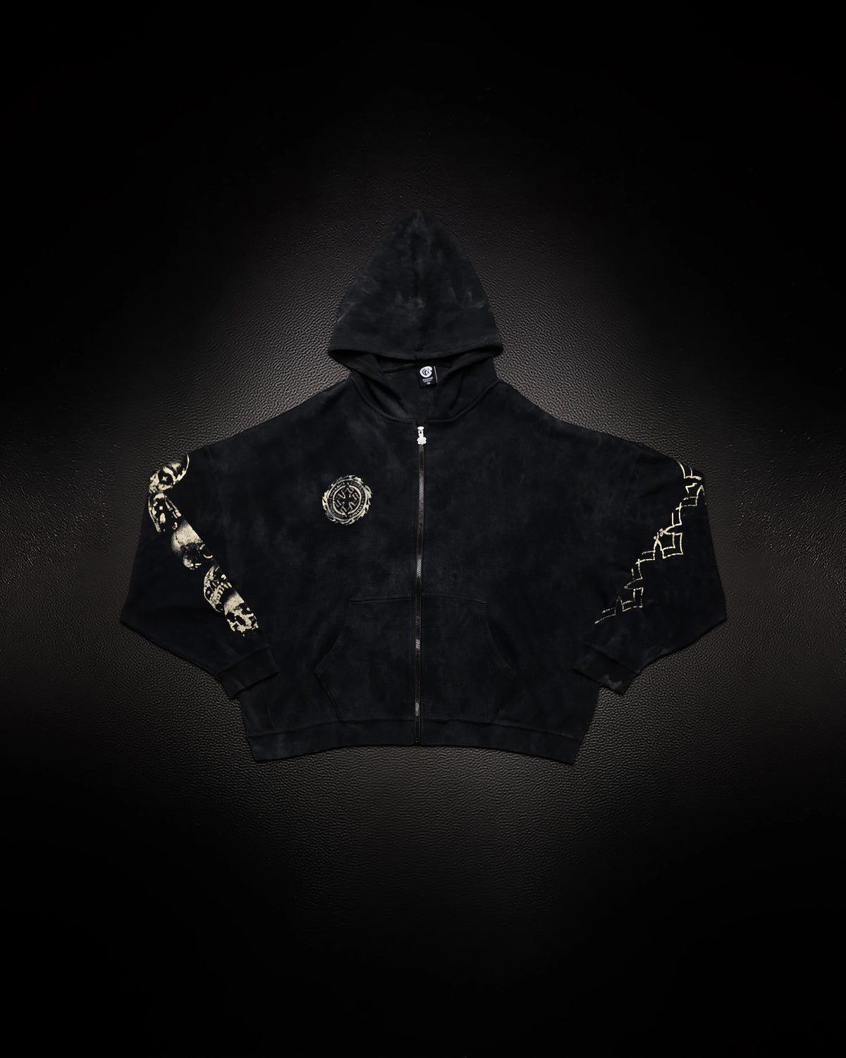 Controlled Insanity Outlaw Waffleknit Zip Up Black/Beige