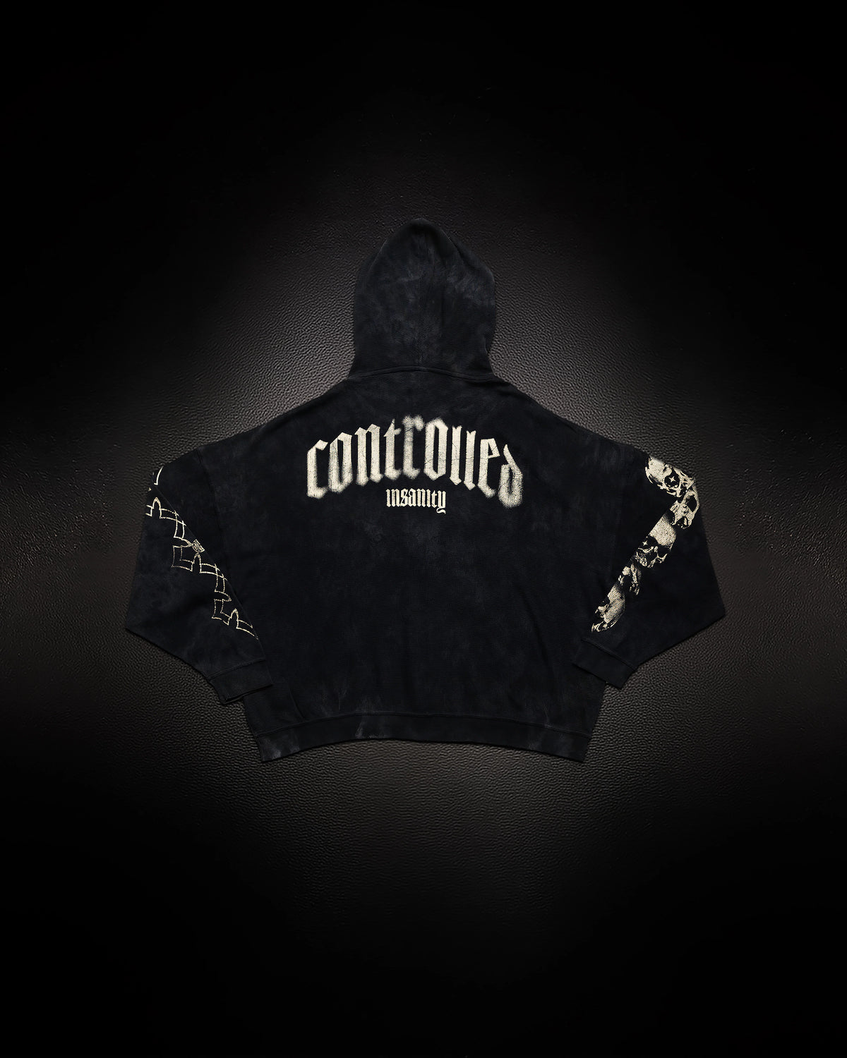 Controlled Insanity Outlaw Waffleknit Zip Up Black/Beige