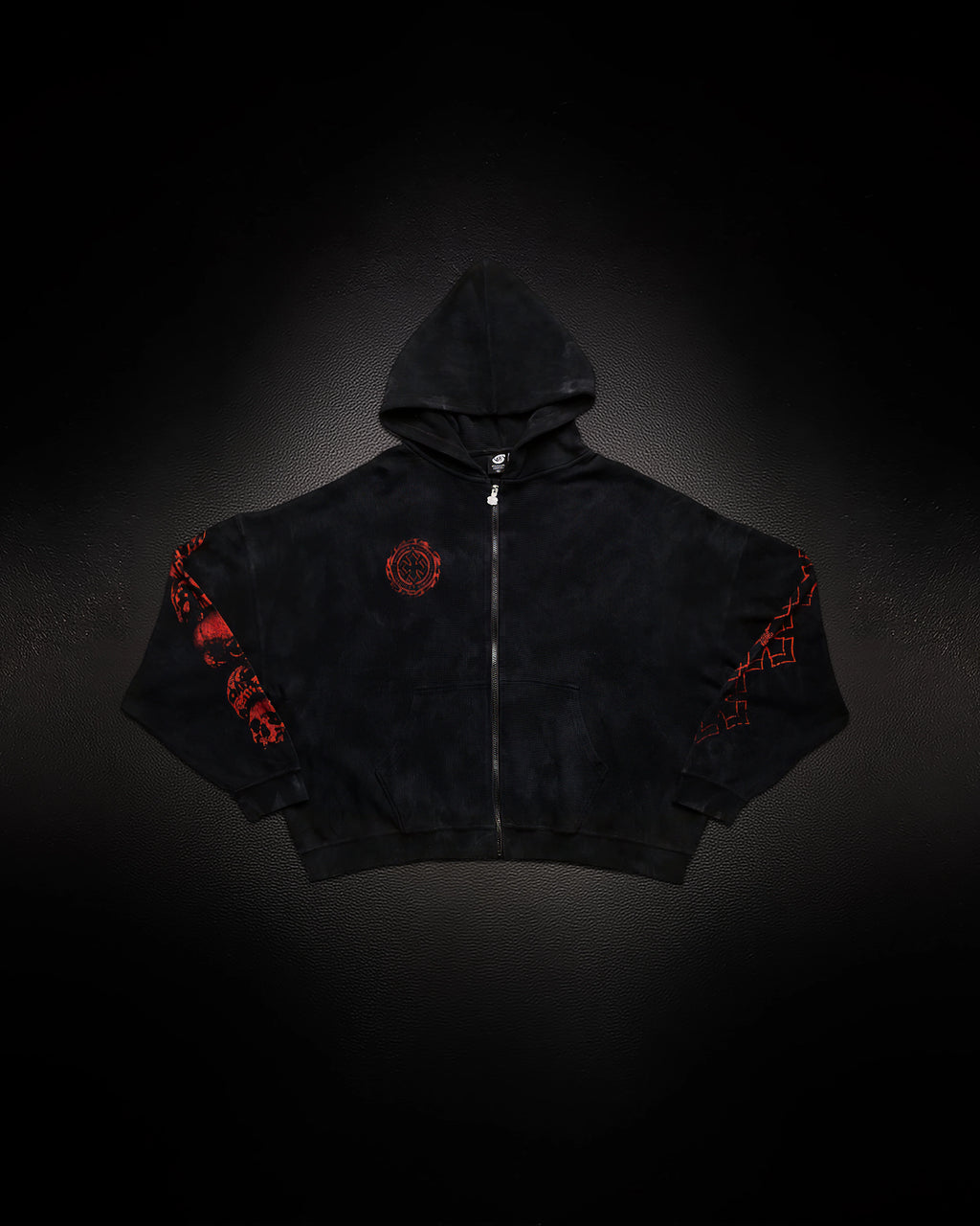 Controlled Insanity Outlaw Waffleknit Zip Up Black/Red