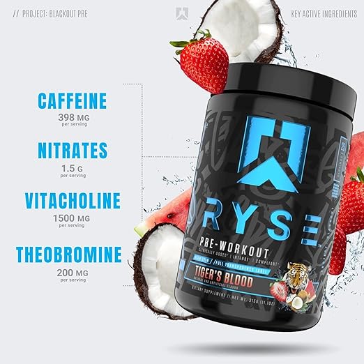 Ryse Blackout Pre-Workout 25 Servicios