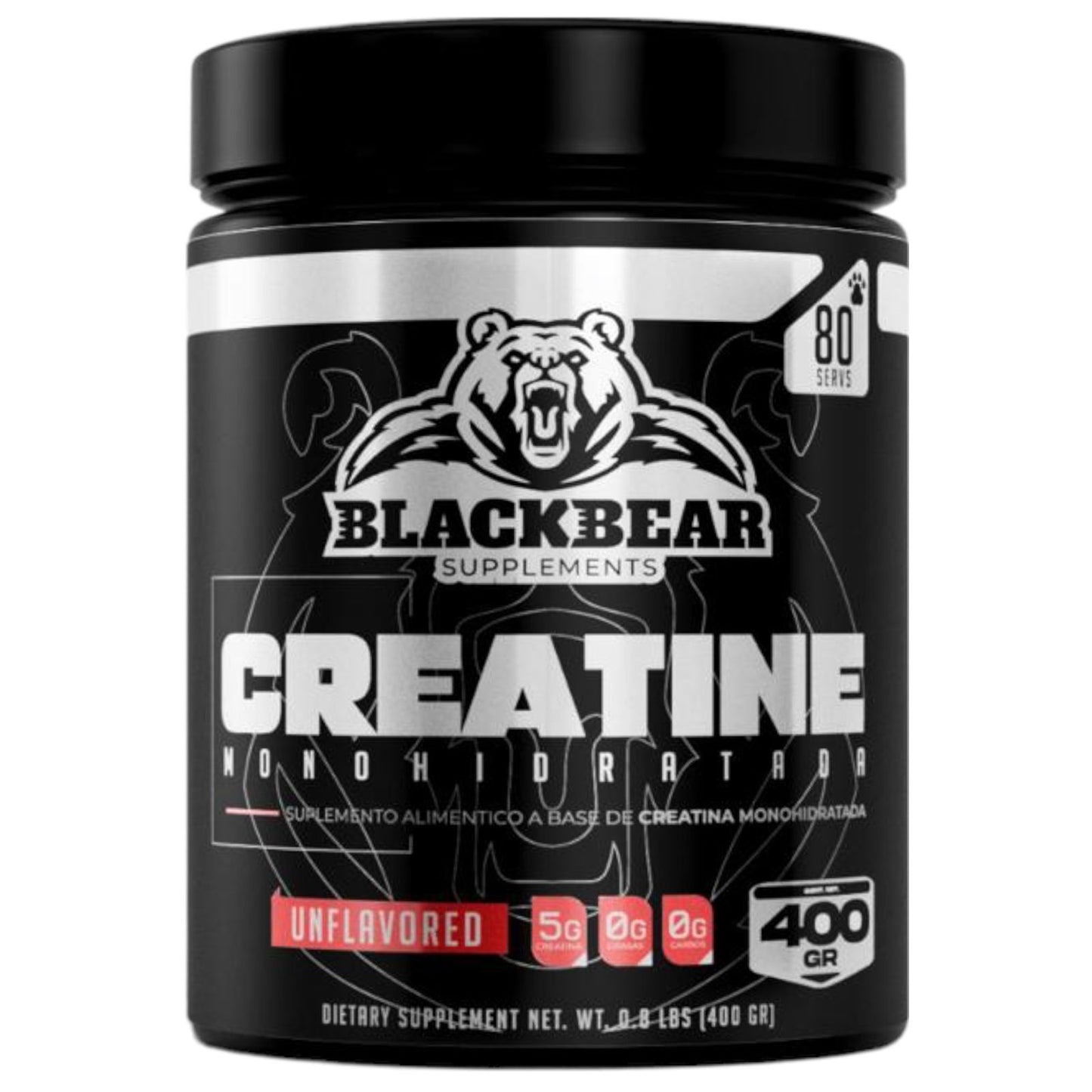 Black Bear Creatina 400 Gramos 80 Servicios