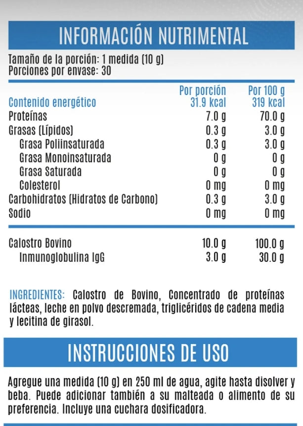 Advance Nutrition Calostro Bovino 30 Servicios