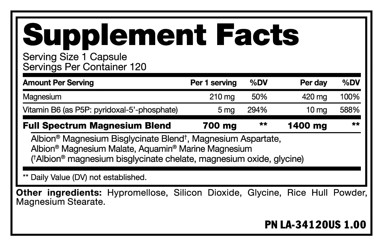 Mutant Muscle Mag Magnesium + B6 120 Capsulas