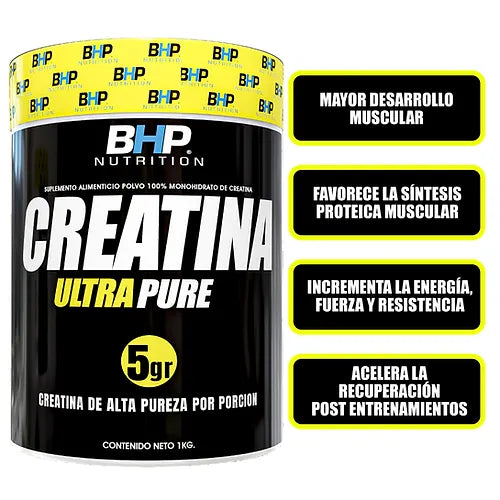 Bhp Creatina Ultra Pure 1 Kg 200 Servicios