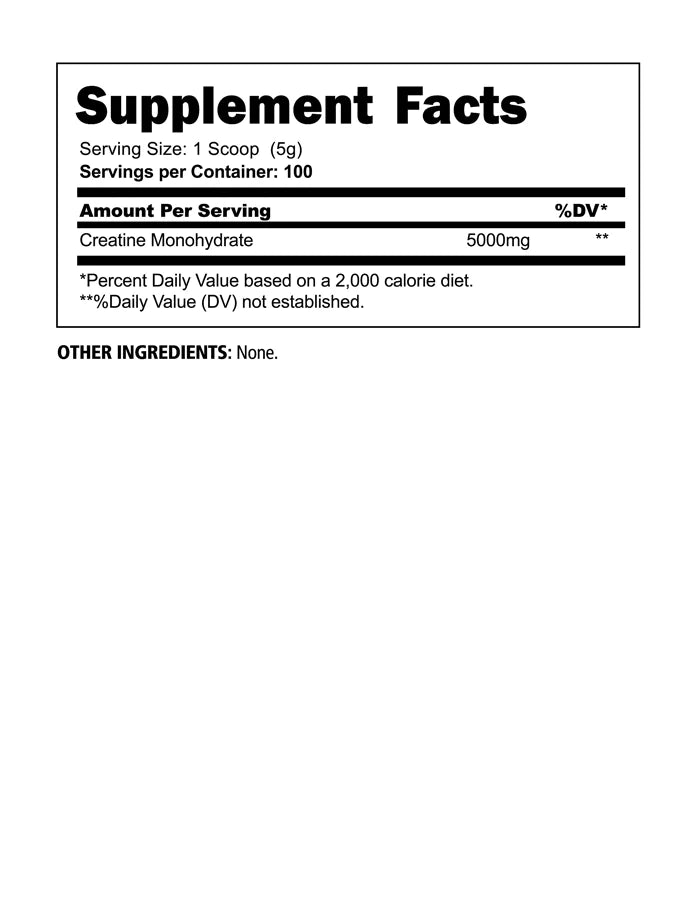 Panda Supplements Micronized Creatine Monohydrate 500 Gramos 100 Servicios